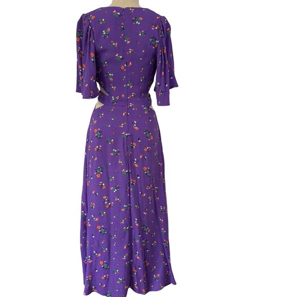 AFRM Revolve Renzo Maxi Dress Cut Out Floral Purple size Small - Picture 6 of 11